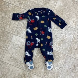 1 piece baby boy farm print onesie